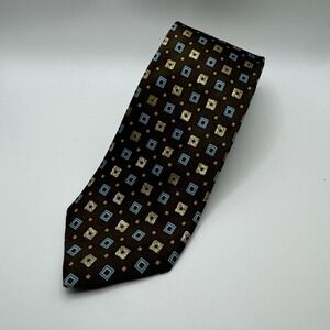Ermenegildo Zegna Geometric Print Tie 100% Silk‎ Classic Professional